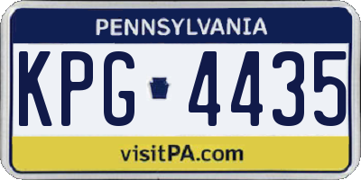 PA license plate KPG4435