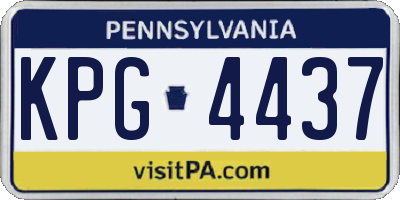 PA license plate KPG4437