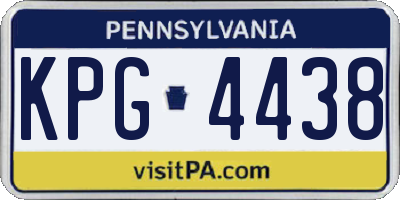 PA license plate KPG4438