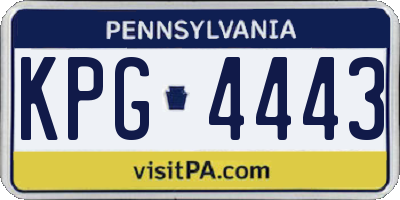 PA license plate KPG4443