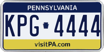 PA license plate KPG4444