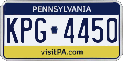PA license plate KPG4450
