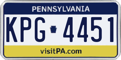 PA license plate KPG4451