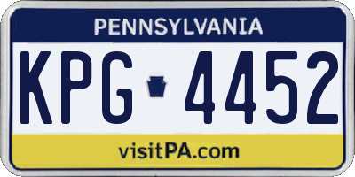 PA license plate KPG4452