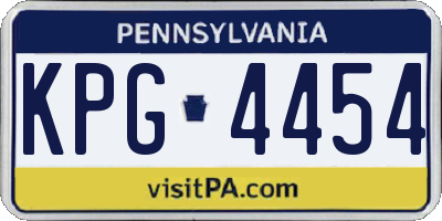 PA license plate KPG4454