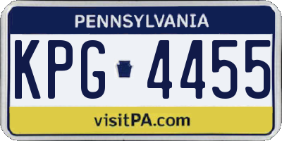 PA license plate KPG4455