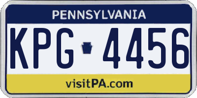 PA license plate KPG4456