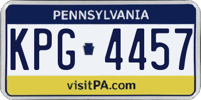 PA license plate KPG4457