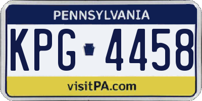 PA license plate KPG4458
