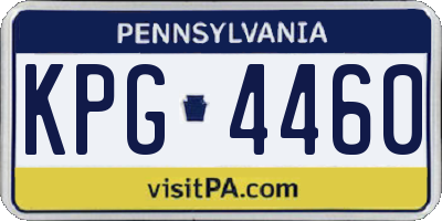 PA license plate KPG4460
