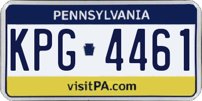 PA license plate KPG4461