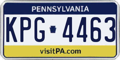 PA license plate KPG4463