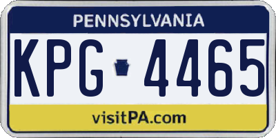 PA license plate KPG4465