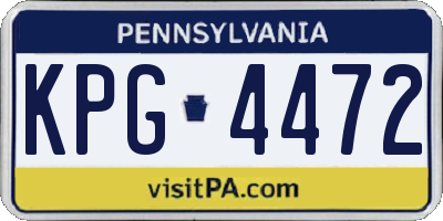 PA license plate KPG4472