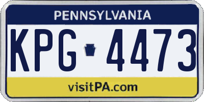 PA license plate KPG4473