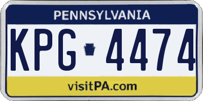 PA license plate KPG4474
