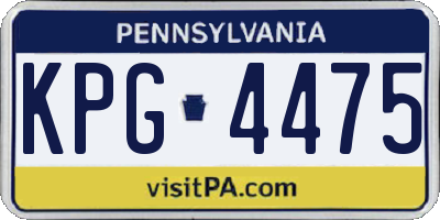 PA license plate KPG4475