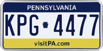 PA license plate KPG4477
