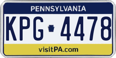 PA license plate KPG4478