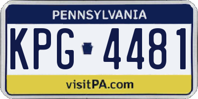 PA license plate KPG4481