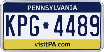 PA license plate KPG4489