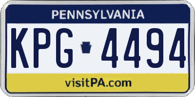 PA license plate KPG4494