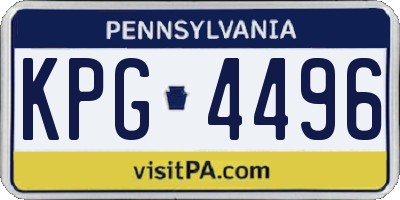 PA license plate KPG4496