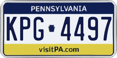 PA license plate KPG4497