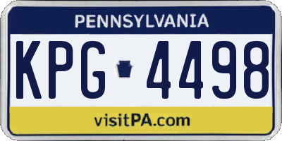 PA license plate KPG4498