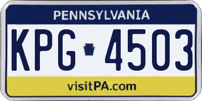 PA license plate KPG4503