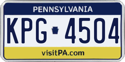 PA license plate KPG4504