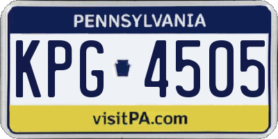 PA license plate KPG4505