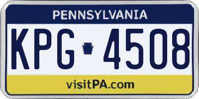 PA license plate KPG4508