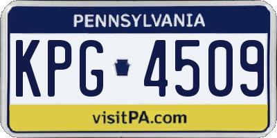 PA license plate KPG4509