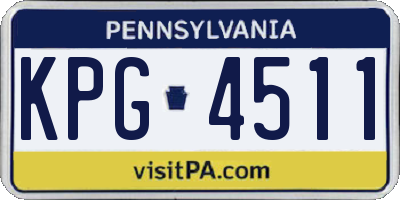 PA license plate KPG4511