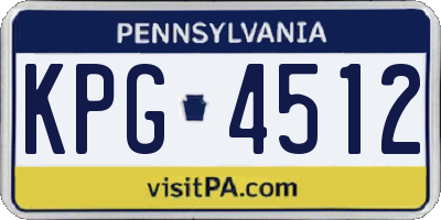 PA license plate KPG4512