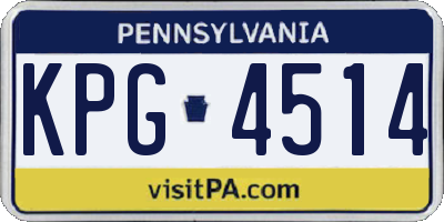 PA license plate KPG4514