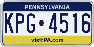 PA license plate KPG4516