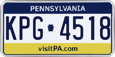 PA license plate KPG4518
