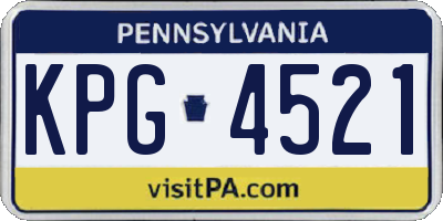 PA license plate KPG4521