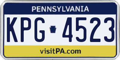 PA license plate KPG4523