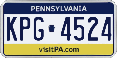 PA license plate KPG4524