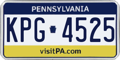 PA license plate KPG4525
