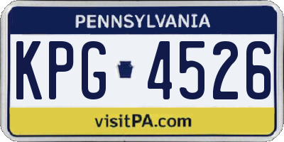 PA license plate KPG4526