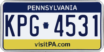 PA license plate KPG4531