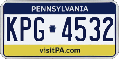 PA license plate KPG4532