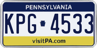 PA license plate KPG4533