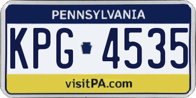 PA license plate KPG4535