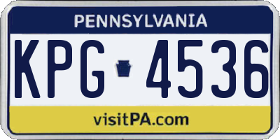 PA license plate KPG4536