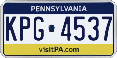 PA license plate KPG4537